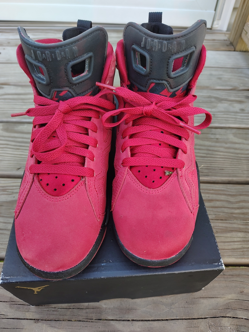 Jordan Kids Red and Black High-Top Sneakers